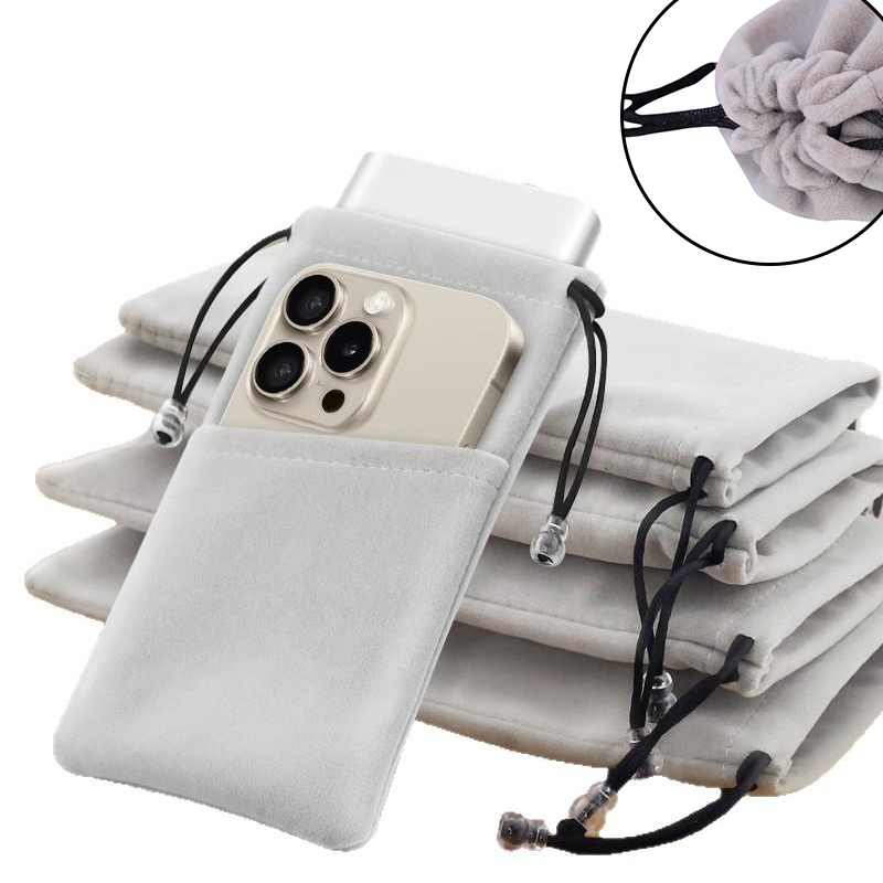 Electronics And Gadgets With I - 1Pcs Multifunction Flannelette Drawstring Pouch Bag,