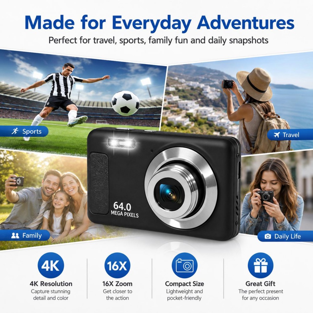 4K Ultra HD Portable Digital C - Electronic Gadgets For Home recension och pris